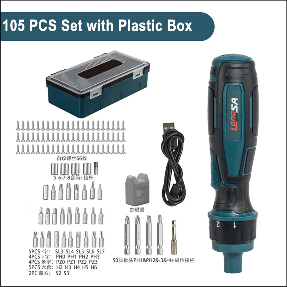 Large Torque Electric Screwdriver 0.15-7 Nm Manual Tool Ratchet Screwdriver Set Mini Electric Drill Hand Tools With Flashlight - Image 9