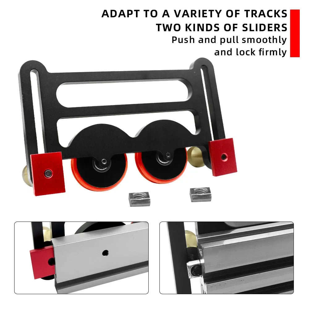 Woodworking Table Saw Guide Tool Clear Cut Press Stock Push Assembly Aluminum Alloy One-way Safety Feeder Guider Tool T-Tracks - Image 3