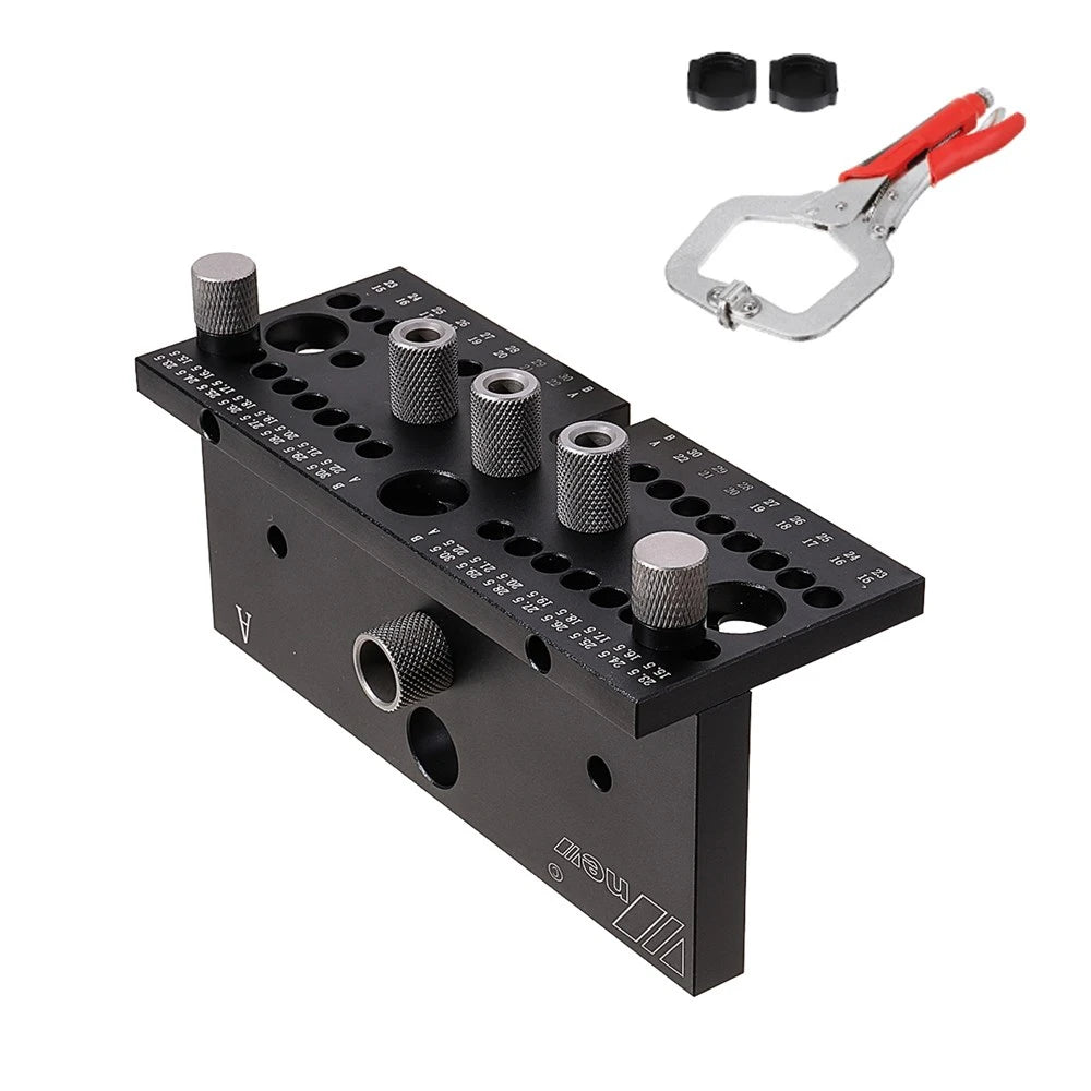 WNew Woodworking Drilling Locator 3 In 1 Aluminum Tenon Hole Puncher Hardware Tools Set Of Drills Carpentry Drill Accessories - Image 10
