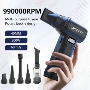990000RPM Jet Fan LED Lighting Strong Blower Infinite Speed Regulation Blowing/Suction Brushless Duster Blower For Car Clean