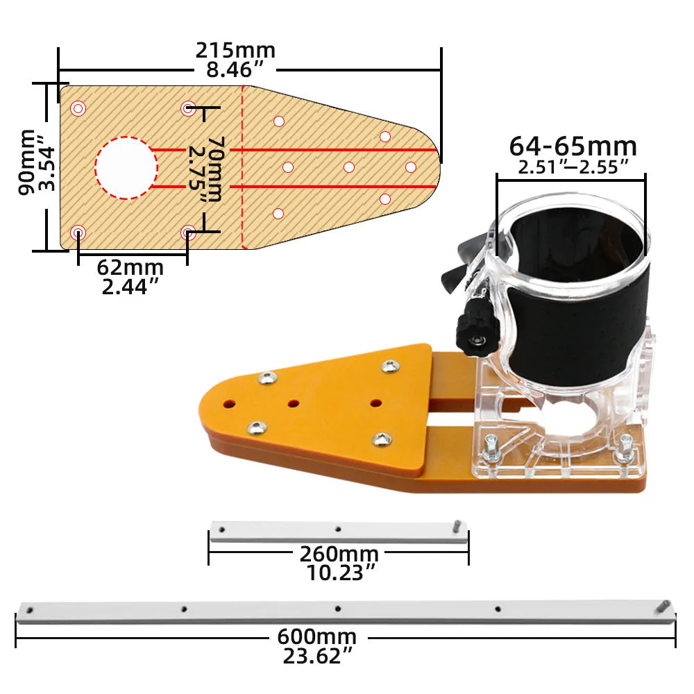 Router Circle Cutter Jig Electric Hand Trimmer Accessory Tool Set Kit for Wood Router Milling Slotting Trimming Machine Tools - Image 4