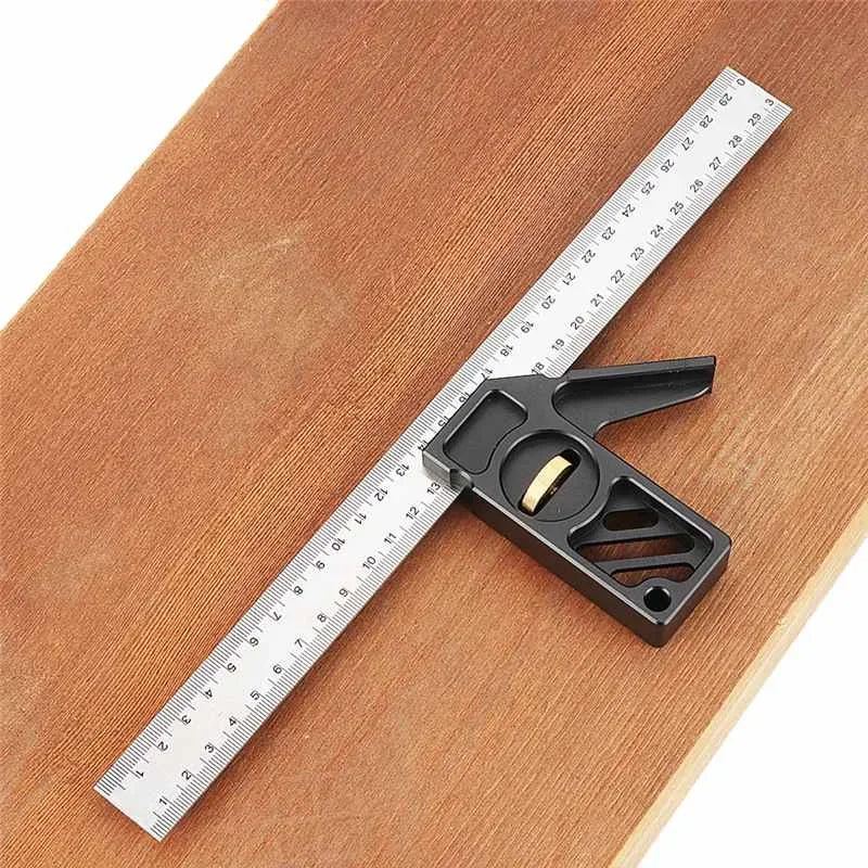 300mm Ruler Adjustable 45 90 Angle Positioning Block Gauge Line Marking Gauge Scriber DIY Carpentry Scribing Measuring Tools - Image 3
