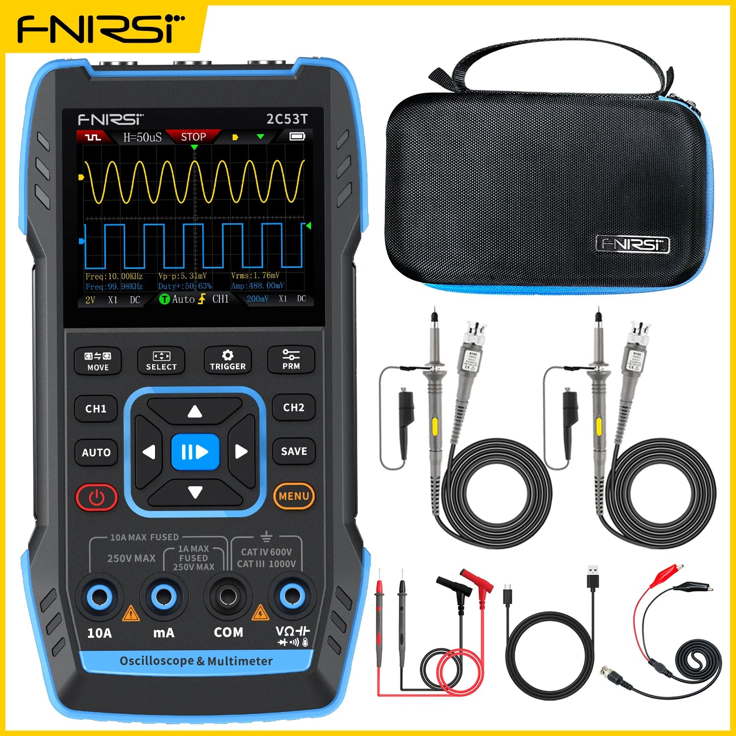 FNIRSI 2C53T 2C23T Oscilloscope Multimeter Signal Generator