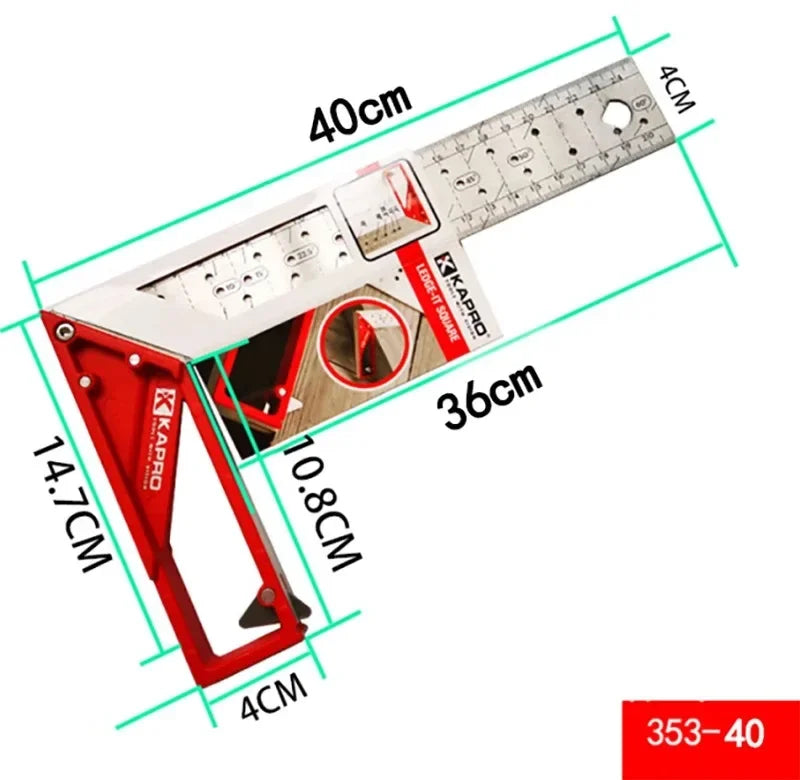 Multifunction Stainless Steel Carpenter Square Angle Marking Right Ruler Try Square Precision Tool For Joiner Carpenter Wood - Image 9