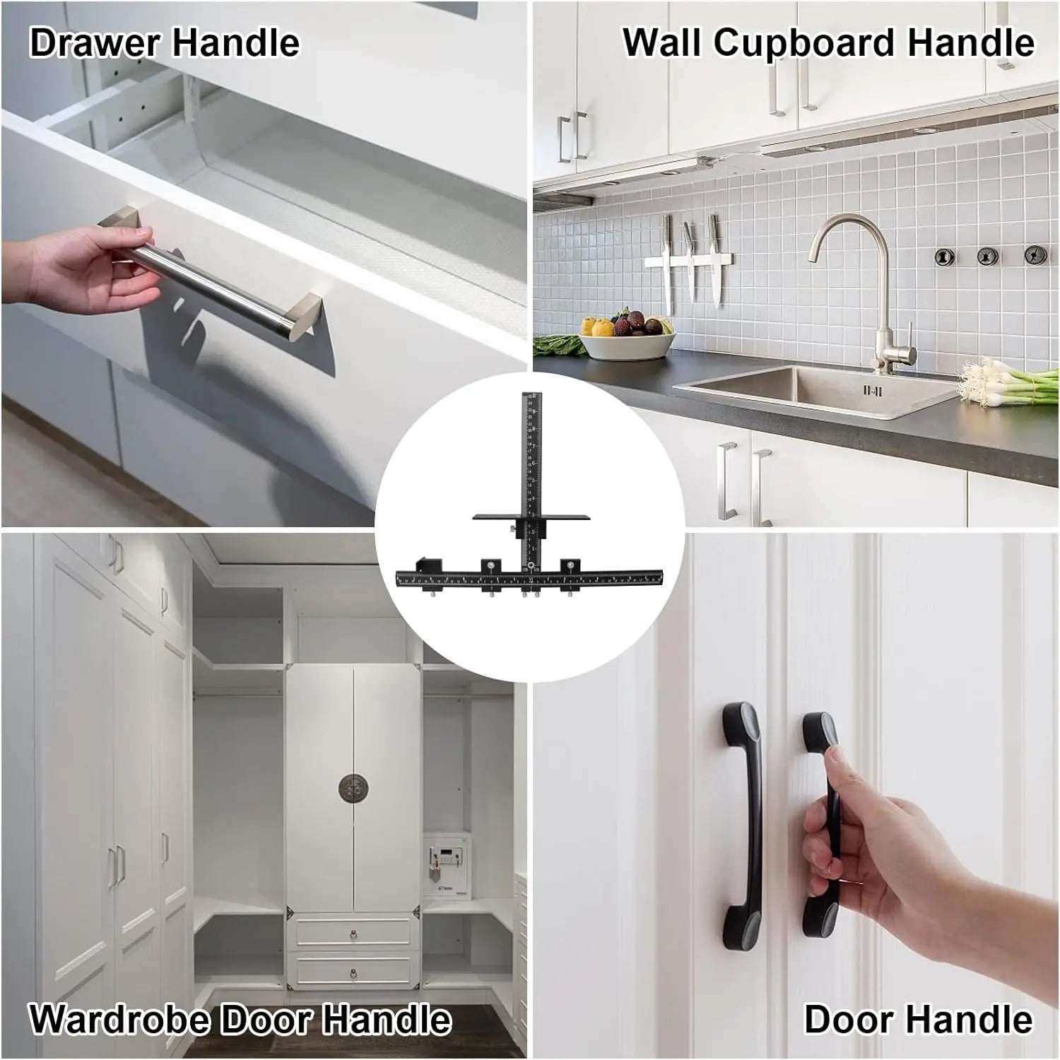Cabinet Hardware Jig Aluminum Alloy for Fast Accurate Installation Door Drawer Knob Pull Handle Adjustable Template Drill Guide - Image 5