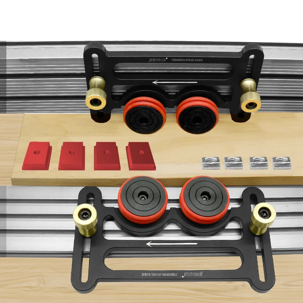 Woodworking Table Saw Guide Tool Clear Cut Press Stock Push Assembly Aluminum Alloy One-way Safety Feeder Guider Tool T-Tracks - Image 8