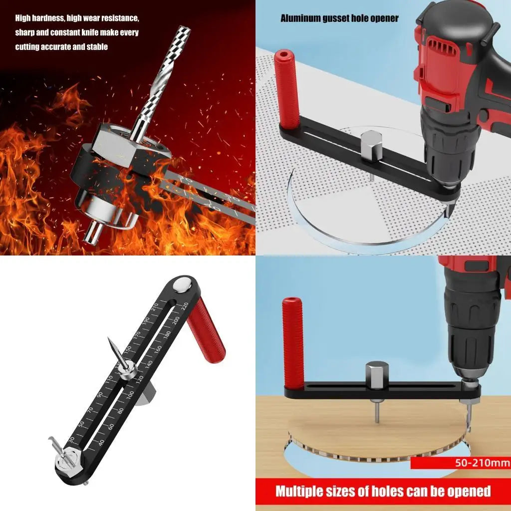 652F Extendable Thin Guide Circle Cutter with Metricss and Imperials Scales for Accurate Woodworking Standard Cutter - Image 2